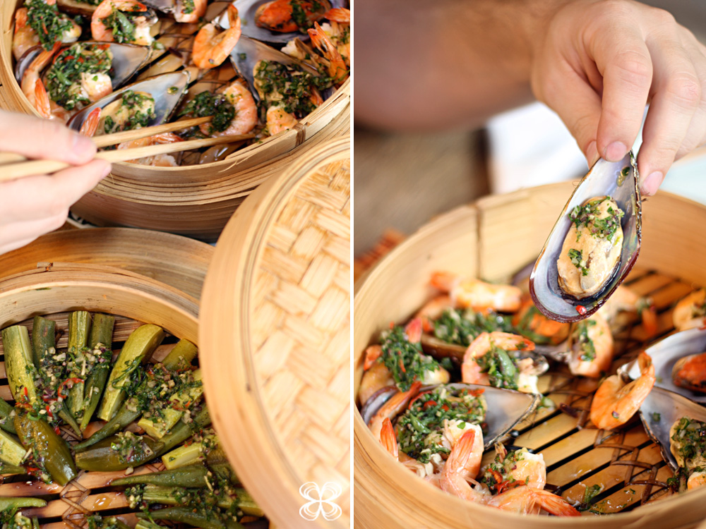 Cozinha da Matilde How to cook in bamboo steamer + steamed shrimp and